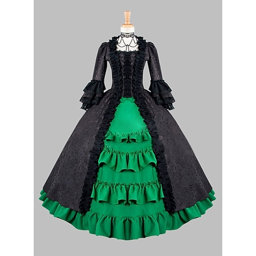 Rokoko Viktorianisch Ballkleid Partykostüm Maskerade Abschlussballkleid Übergrössen Kostüm Damen königlich Maskerade Karneval Party Halloween Erwachsene Kleid Image