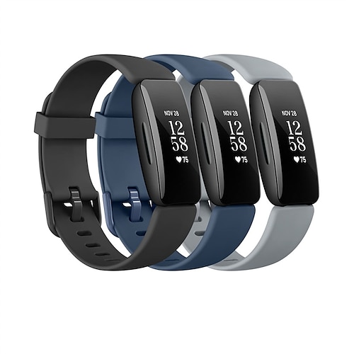 3 Pack Smartwatch-Band Kompatibel mit Fitbit Inspire 3 Inspire 2 / Inspire HR / Inspire Silikon Smartwatch Gurt Wasserdicht Verstellbar Frauen Männer Sportarmband Ersatz Armband Image