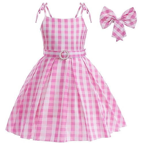Puppe Kleid Cosplay Kostüm Maskerade Retro Vintage Knallpink for Mädchen Kinder Kindertag Maskerade Image