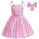 Puppe Kleid Cosplay Kostüm Maskerade Mädchen Film Cosplay Retro Vintage Intensives Rosa Rosa Kindertag Maskerade Kleid Schleife