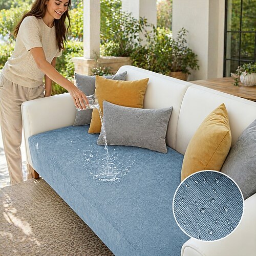 Couchbezüge wasserdichter Schnittsofabezug Bauernhaussofa Sitztuchmatte für Hunde Haustier, Pad-Schonbezüge für Zweisitzer, L-förmig, Sesselschutz, kratzfest (nicht im Set erhältlich) Image