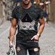 Herren T Shirt Lustige T-Shirts Tier Katze Rundhalsausschnitt A B C D E 3D-Druck Übergröße Casual Täglich Kurzarm Bekleidung Basic Designer Schmaler Schnitt Groß und hoch