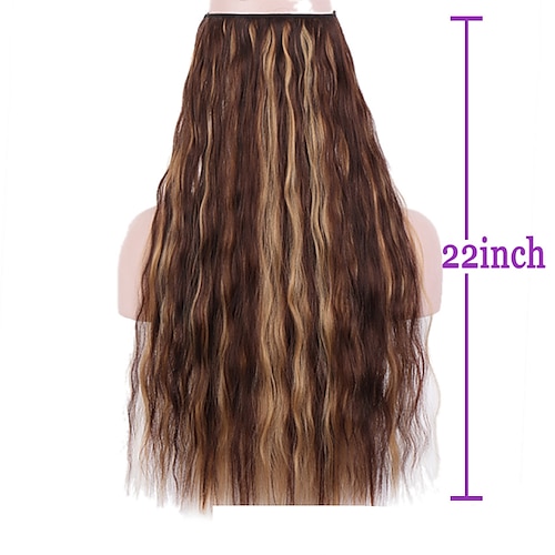 lockiges synthetisches Haar 22 Zoll Haarverlängerung Angelschnur Haar 1pc / pack einstellbar Damen Mädchen Image