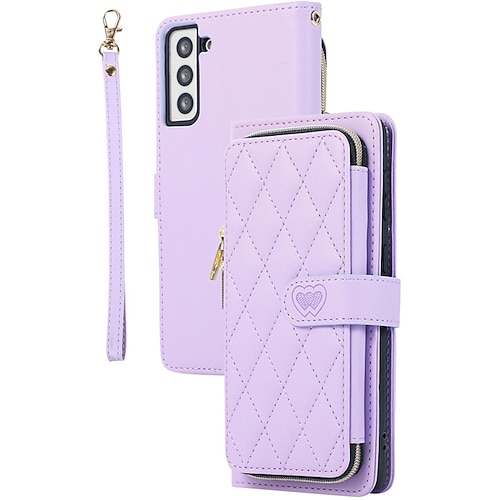 Handy Hülle Handyhüllen Für Samsung Galaxy S26 Ultra Plus S25 S24 S23 S22 S21 FE S21 Ultra Plus S20 A54 A53 Handtasche Brieftaschenhülle Reisverschluss Mit Abnehmbarem Schultergurt Mit Image