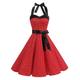 Polka Dots Retro Vintage 1950er Cocktailkleid Vintage Kleid Kleid Rockabilly Neckholder Flare Kleid Knielang Damen Homecoming Kleid Sommer