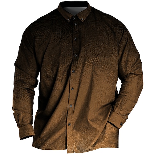 Herren Übergröße Hemd Groß und hoch Grafikdrucke Umlegekragen Knöpfe Langarm Frühling Sommer Sport Mode Streetwear Designer Outdoor Urlaub Oberteile Image