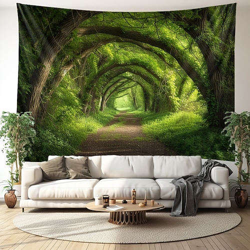 Waldbäume Landschaft hängende Wandteppich-Wandkunst, große Wandteppich-Wanddekoration, Fotografie-Hintergrund, Decke, Vorhang, Zuhause, Schlafzimmer, Wohnzimmer, Dekoration Wandtuch XXL Natur Image