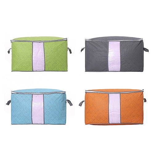 Quilt-Aufbewahrungstasche Feuchtigkeit staubdichter Schrank-Organizer Vliesdecke Kissenaufbewahrung große mobile Kleidung sichtbare Tasche Image