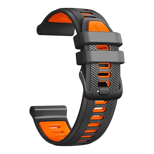 Uhrenarmband für Garmin Fenix 7 Pro 6 5 Plus Epix Pro 47mm Approach S70 47mm S62 S60 Forerunner 955 255 945 745 Instinct 2 Marq Descent Quatix 22mm Silikon Ersatz Gurt 22mm Verstellbar Schnalle aus Image