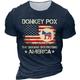 Herren T Shirt Grafischen T-Shirt Lustige T-Shirts Slogan-T-Shirts Distressed-T-Shirt Grafik-Drucke Nationalflagge Rundhalsausschnitt Schwarz Armeegrün Marineblau Blau Beige 3D-Druck Outdoor Strasse