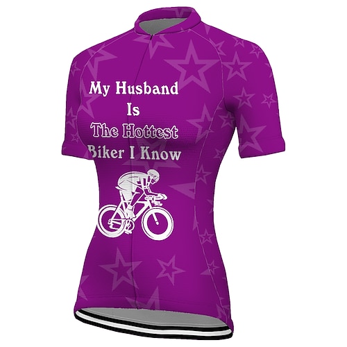 Damen Radtrikot Grafik Lustig Kurzarm Fahhrad Trikot Oberteil mit 3 Gesäßtaschen Mountainbike MTB Straßenradsport Schnelltrocknend Reflektierende Streifen Rückentasche Feuchtigkeitsableitend Sport Image