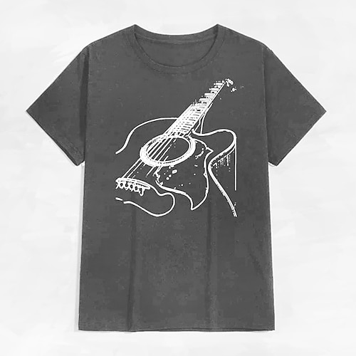 Männer T-Shirt Akustikgitarre Grafik Kurzarm Image
