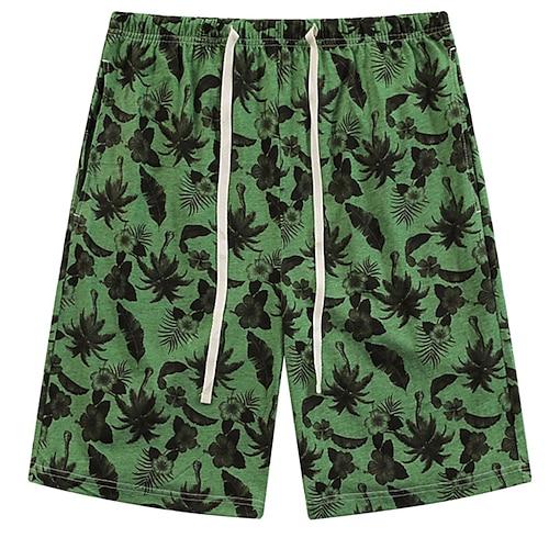 Herren Hausanzug Pyjama-Shorts Tier Grafik-Drucke Brautkleider schlicht Komfort Heim Täglich Bett Baumwolle Atmungsaktiv Weich Elastische Taille Sommer Frühling Wasserblau Schwarz Image