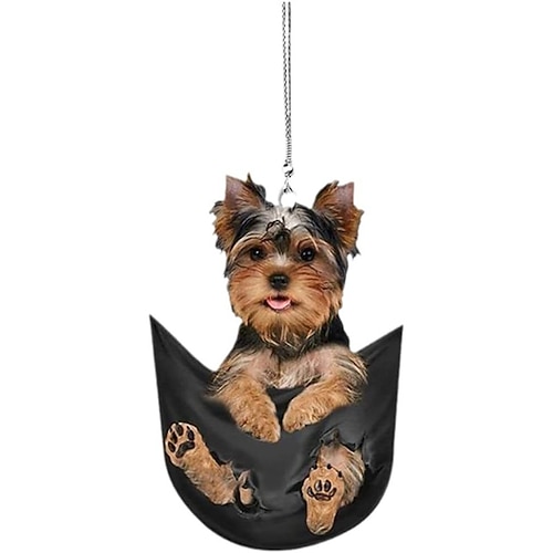 Bunte hängende Welpen-Auto-Rückspiegelverzierung – lustiges und niedliches Accessoire für Ihr Fahrzeug Image