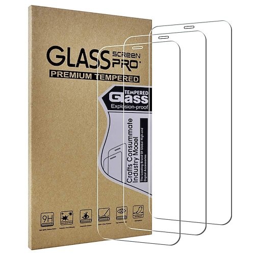 [3 Pack] Schutzfolie Für Apple iPhone 16 iPhone 15 Pro Max Plus iPhone 14 13 12 11 Pro Max Mini X XR XS Max 8 7 Plus Gehärtetes Glas 9H Härte Anti-Fingerprint High Definition (HD) Ultra dünn Image