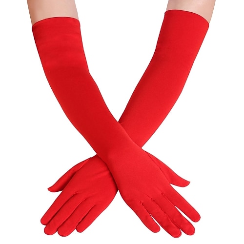 Handschuhe Damen Einfarbig Elasthan Lycra Kostüm für Weihnachten Karneval Maskerade Erwachsene Image