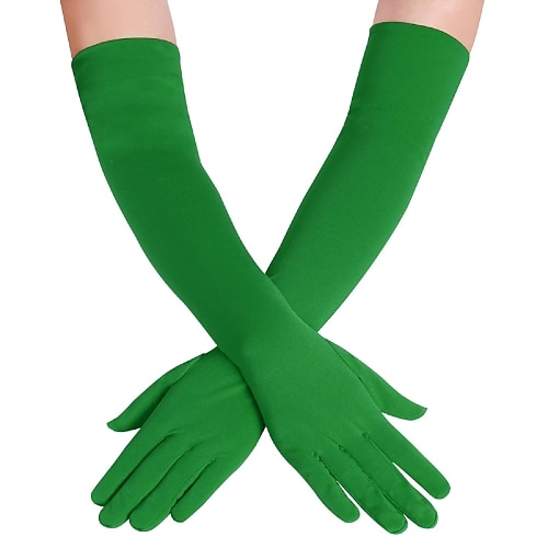 Handschuhe Damen Einfarbig Elasthan Lycra Kostüm für Weihnachten Karneval Maskerade Erwachsene Image