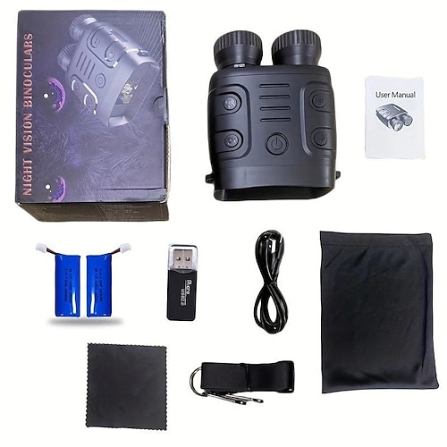 Nachtsichtbrille mit 5-fachem Digitalzoom, Kamera, NV-Fernglas, Teleskop mit großer Infrarot-Sichtweite bei Nacht für Jagd und Camping (eingebauter Akku) Image