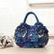 Damenhandtasche im Vintage-Stil mit Blumenstickereien – elegante blaue Tragetasche mit 3D-Rosendesign, geräumigem Innenraum und Reißverschluss – ideal für Freizeitausflüge und besondere Anlässe