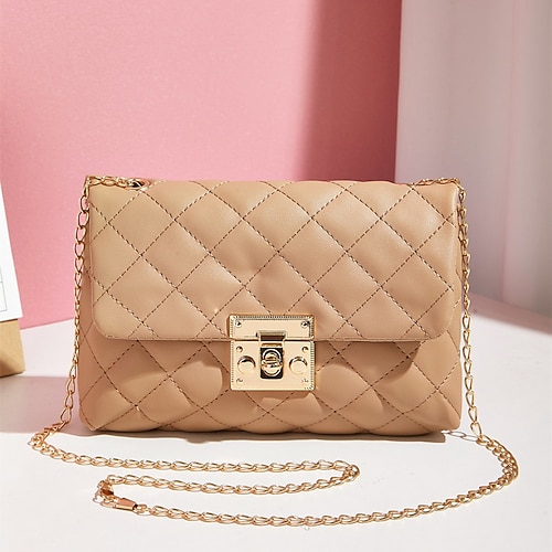 Damen Handtasche Umhängetasche Schultertasche Handy-Beutel PU-Leder B¨¹ro Täglich Schnalle Einstellbar Hohe Kapazität Wasserdicht Feste Farbe Schwarz Weiß Beige