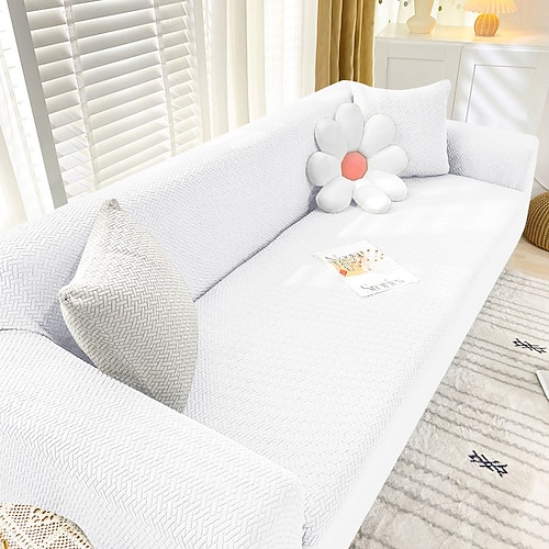 Stretch-Sofa-Sitzkissenbezug, Schonbezug, Burgunderrot, elastisch, Couch, Sessel, Loveseat, Sitzer, grau, schlicht, massiv, weich, strapazierfähig, waschbar Image