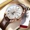 POEDAGAR Marke Herrenuhren Luxus Leuchtende Wasserdichte Quarz Uhr Leder Mode Kalender Armbanduhr