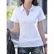 Damen Polo T Shirt Baumwolle Glatt Casual Sport Schwarz Kurzarm Modisch Hemdkragen Frühling Sommer