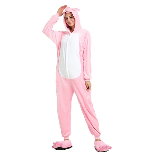 Karnevalskostüm Tier Schwein Zeichentrick Karneval Kigurumi-Pyjamas Ausgefallene Kostüme Onesie-Kostüm Warm Lustiges Kostüm Bequem Erwachsene Unisex Männer und Frauen Halloween Karneval Leistung