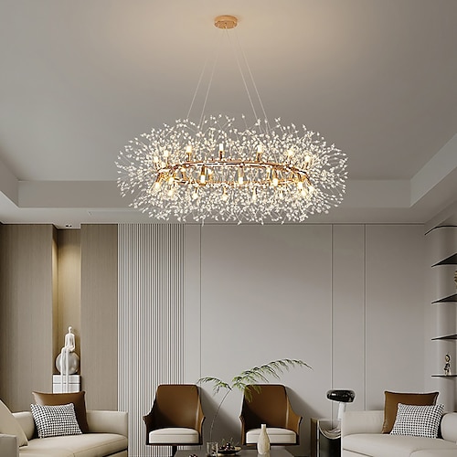 Feuerwerk-Kristall-Kronleuchter modern, Sputnik-Löwenzahn-Kronleuchter, 60/80 Chrom-Pendelleuchte für Restaurant-Treppe, Küche, Esszimmer, Schlafzimmer, Wohnzimmer Image