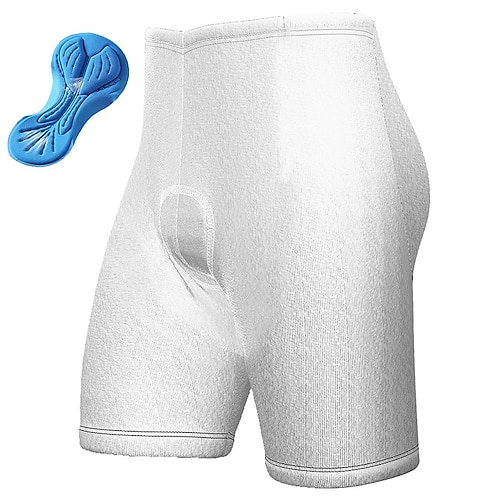 Herren Einfarbig Fahrradhose Fahhrad Gepolsterte Shorts / Chamois Unterteile Mountainbike MTB Straßenradsport Sport 3D-Polster Radfahren Schnelltrocknend Feuchtigkeitsableitend Schwarz Weiß Spandex Image