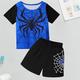 Jungen 3D SPIDER Pyjama-Sets mit T-Shirt und Shorts Kurzarm 3D-Druck Sommer Aktiv Modisch Täglich Polyester kinderkleidung 3-12 Jahre Rundhalsausschnitt Heim Normal Innen Regular Fit