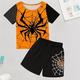 Jungen 3D SPIDER Pyjama-Sets mit T-Shirt und Shorts Kurzarm 3D-Druck Sommer Aktiv Modisch Täglich Polyester kinderkleidung 3-12 Jahre Rundhalsausschnitt Heim Normal Innen Regular Fit