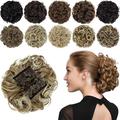 Rosenknospen-Chignon-Haarteil, lockige Dutt-Erweiterungen, Scrunchie-Hochsteckfrisur, synthetische Kämme in unordentlichem Dutt-Haarteil für Frauen, natürliches Blond