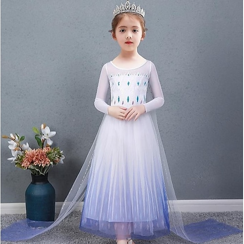 Buchwoche 2026 Prinzessin Elsa Kleid Blumenmädchenkleid A-Linien-Unterkleid Cosplay Urlaubskleid for Mädchen Kinder Weihnachten Karneval Maskerade Hochzeit Hochzeitsgast Image