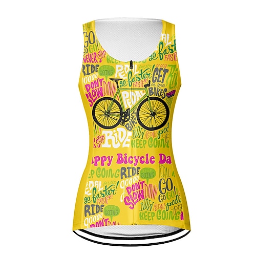 Damen Fahrradweste Radtrikot Grafik Buchstaben Zahlen Lustig Ärmellos Fahhrad Weste / Gilet Trikot Oberteil mit 3 Gesäßtaschen Mountainbike MTB Straßenradsport Schnelltrocknend Rückentasche Image