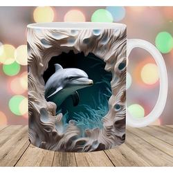 3D-Delfin-Keramik-Kaffeetasse mit ozeanischem Charme, Neuankömmling, exquisites Fisch-Design, Teetasse – perfekt für Delfinliebhaber