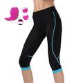 21Grams Damen ¾ Radhose Fahhrad 3/4 Sporthose MTB Mountain Rennrad Sport 3D-Pad Atmungsaktiv Schnelltrocknend Feuchtigkeitsableitung Rosa Rot Spandex Bekleidung Fahrradbekleidung