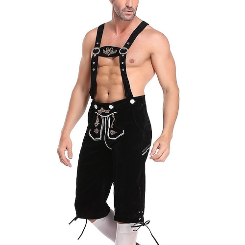 Oktoberfest Lederhosen Tiroler Hut Alpenhut Bayerisch Deutsch München Wiesn Herren Stoff im traditionellen Stil Image