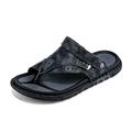 Herren Sandalen Hausschuhe Flip-Flops Flache Sandalen Ledersandalen Flip Flops Hausschuhe im Freien Wanderschuhe Brautkleider schlicht Strand Design Täglich PU Atmungsaktiv Stiefeletten