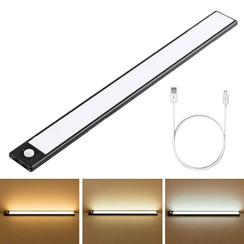 led nachtlichter bewegungssensor usb wiederaufladbare ultradünne küchenschrank schrank lampe pir bewegungssensor drahtlose nachtlampe schlafzimmer flur durchgang wohnheim beleuchtung Image