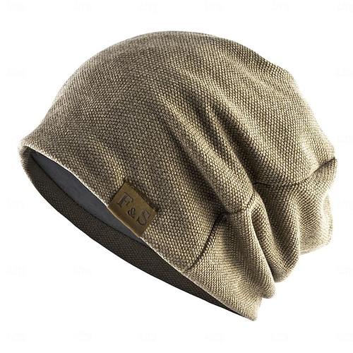 Herren Beanie Mütze Schwarz Rote Baumwolle Gitter Strick Moderne zeitgenössische Freizeitskleidung Urlaub Solide / einfarbig Leichtes Material Praktisch Image