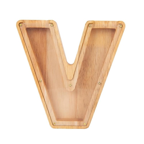 DIY-Sparschwein aus Holz für Jungen und Mädchen, Buchstaben-Spardose, Spardose aus Holz, Sparschwein aus Holz, Geschenk zum Kindergeburtstag, Weihnachtsgeschenk Image