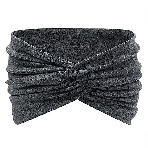 Modisches Damen-Kopftuch mit breiter Krempe, einfarbig, elastisches Gewebe, Kreuz-Haarband, Haar-Accessoires, Yoga, Laufen, Sport, Haarband