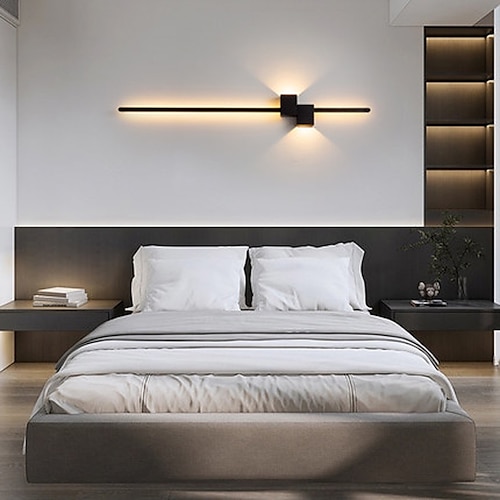 LED-Wandleuchte, Streifen-Design, Auf- und Ab-Licht, 61/90 cm, moderne LED-Hintergrund-Wandleuchte, Wohnzimmer, Schlafzimmer, Nachttisch, 10 W, Aluminium-Innenwandleuchte, Beleuchtung, Wandleuchte, Image