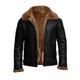 Herren PU-Lederjacke dicke Fleecejacke Kunstledermantel Motorrad Biker Mode Stil Winter lässig täglich Outdoor Arbeit schwarz warm Outwear Tops bequem