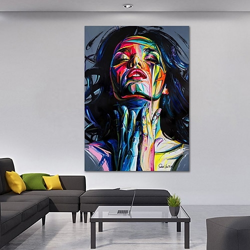 Wandkunst auf Leinwand, Poster, Gemälde, Kunstwerk, Bild, Porträt, Schönheit, Frau, Gesicht, Heimdekoration, Dekoration, gerollt, kein Rahmen, ungerahmt, ungedehnt Image