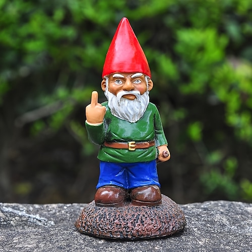 Gartenzwerg-Statue-Ornament, die Go-Away-Zwerge, lustige Garten-Rasen-Ornamente, Innen- oder Außendekoration
