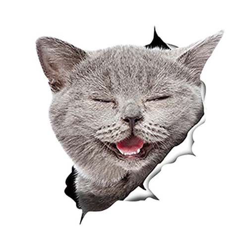 Winston Bären-3D-Katzenaufkleber – 2er-Pack – schwarze Katzen-Wandaufkleber – Katzen-Wandaufkleber für Schlafzimmer – Kühlschrank – Toilette – Auto – im Einzelhandel verpackt Image