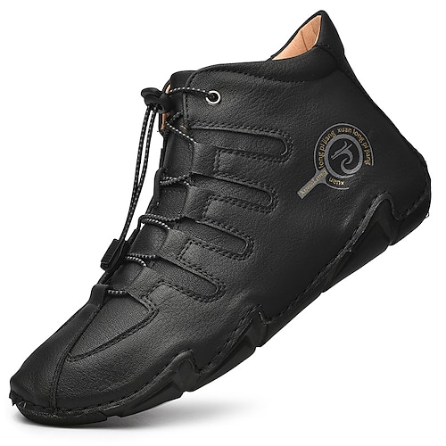 Herren Stiefel Freizeitschuhe für Herren Übergrössen Handgefertigte Schuhe Komfort Schuhe Geschäftlich Klassisch Brautkleider schlicht Outdoor Täglich Leder Schweineleder warm halten Rutschfest