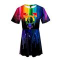 Pride-Parade LGBT-Stolz Schwulenstolz Regenbogenfahne Kleid Zeichentrick Manga Anime Harajuku Grafik Kawaii Kleid Für Damen Erwachsene 3D-Druck